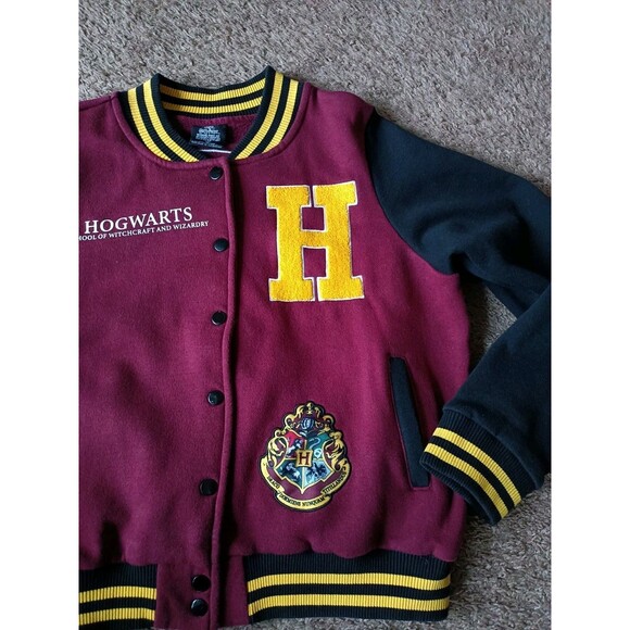 Harry Potter Varsity Jacket Women's Size Medium Burgundy Embroidered - Picture 2 of 8